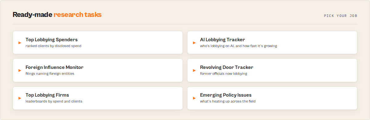 Ready-made research tasks